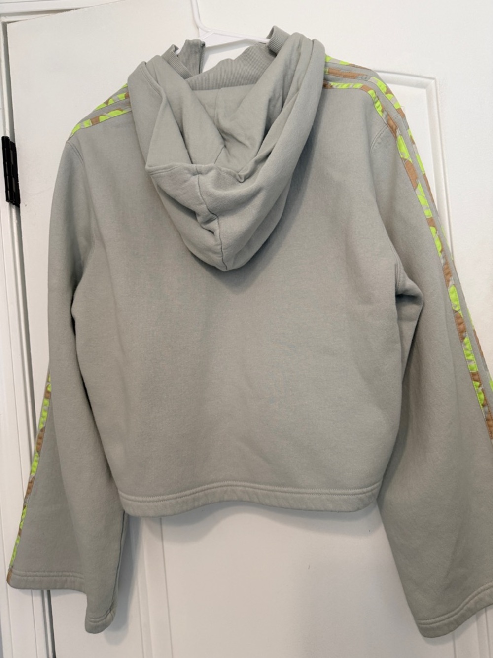 adidas Light Sage Half-Zip Hoodie with White Logo - Picture 8 of 11